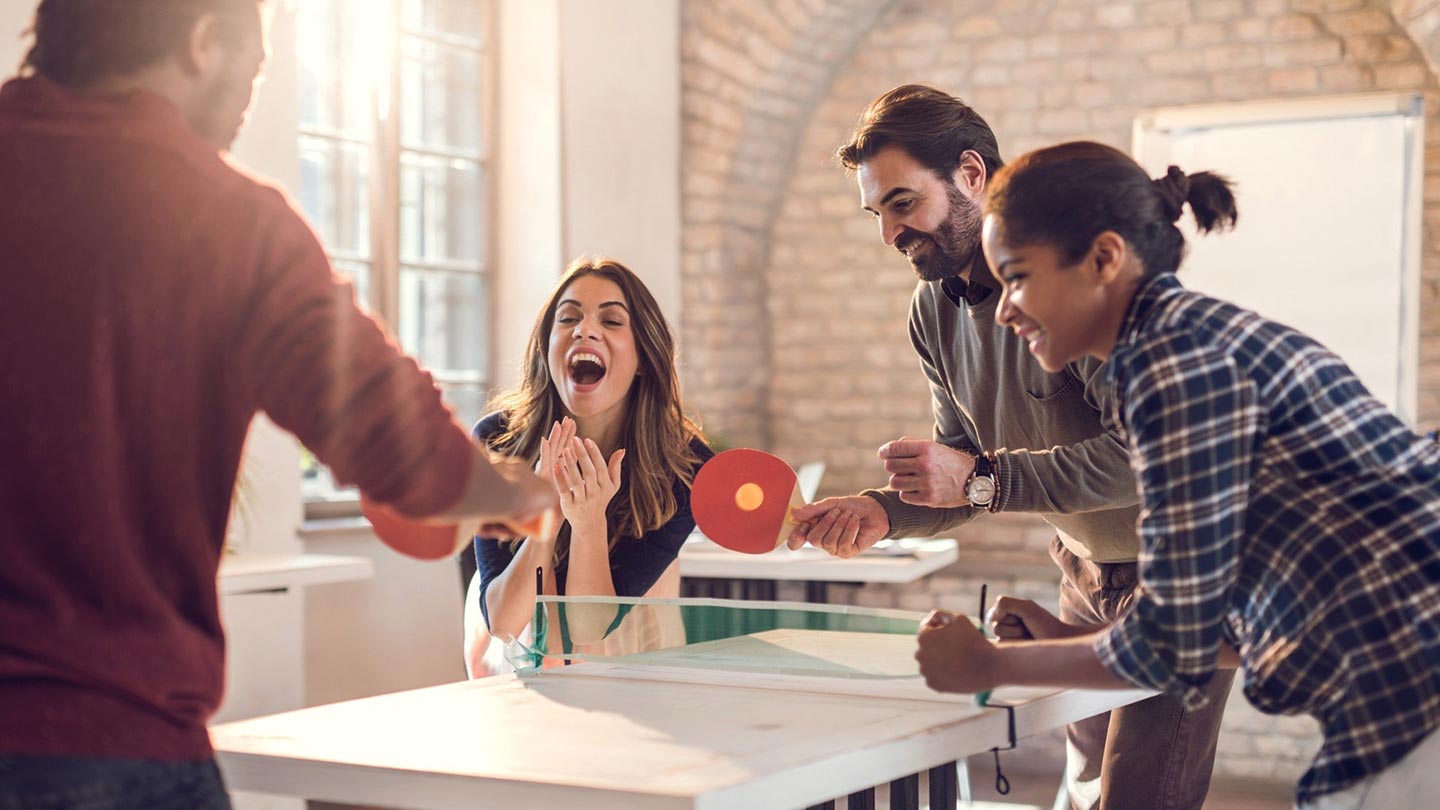 Team is Sitting on Their Hands Team playing office games