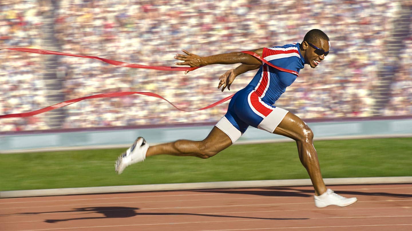 Why Intellectual Property Rights for Your Mobile App are the LAST Things You Should Be Thinking About Race runner goes through the finish line